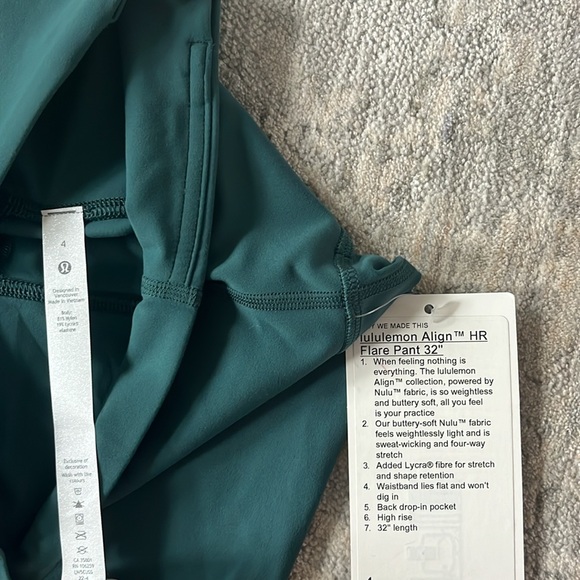 Lululemon flare align pants, dark green - Picture 3 of 3
